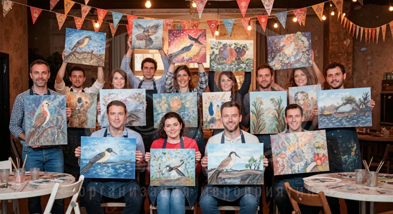 Вечеринка рисования: каждый гость забирает с собой свою работу