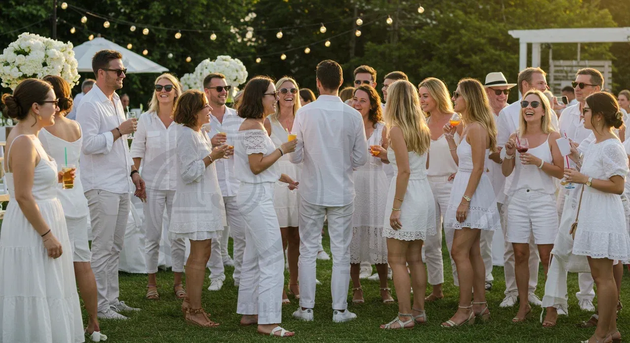 Белая вечеринка: дружеское общение