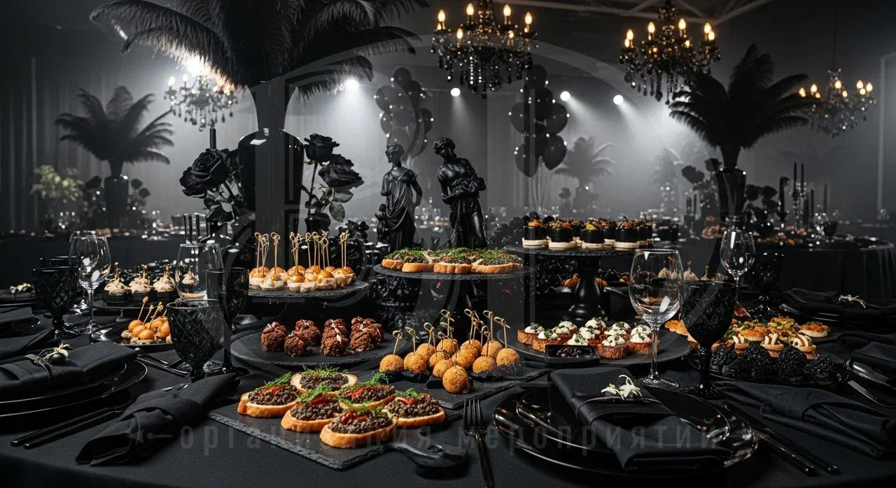 Еда, банкетное и фуршетное меню для Black Party