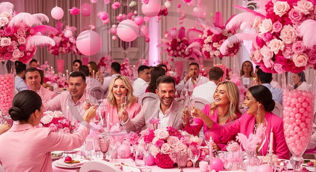 Вечеринка в розовом
цвете Цветные вечеринки: розовая