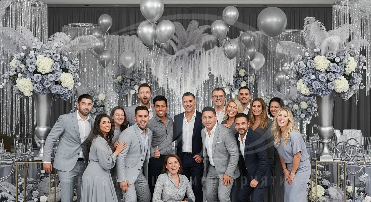 Вечеринка в сером цвете Идеи для цветной вечеринки: серая