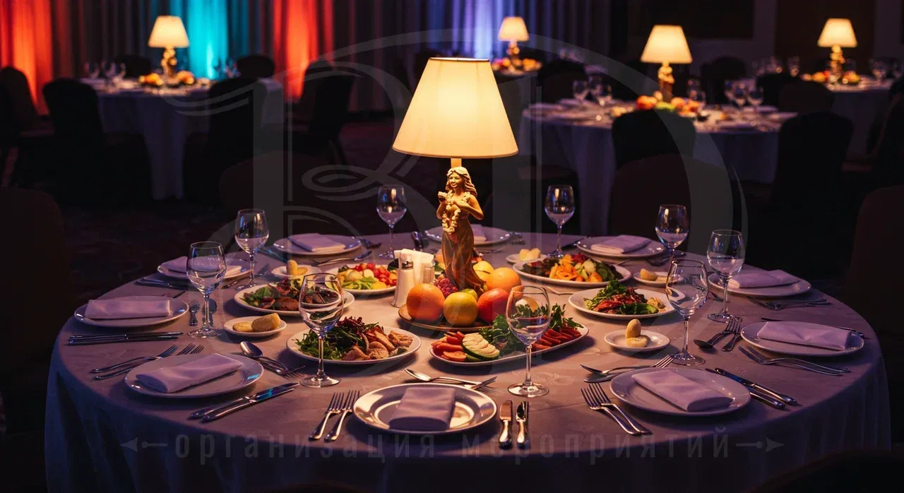 Меню, напитки и торт на гавайской вечеринке