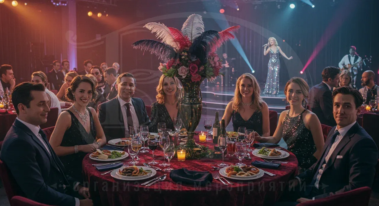 Банкет на тематической вечеринке в стиле Голливуд