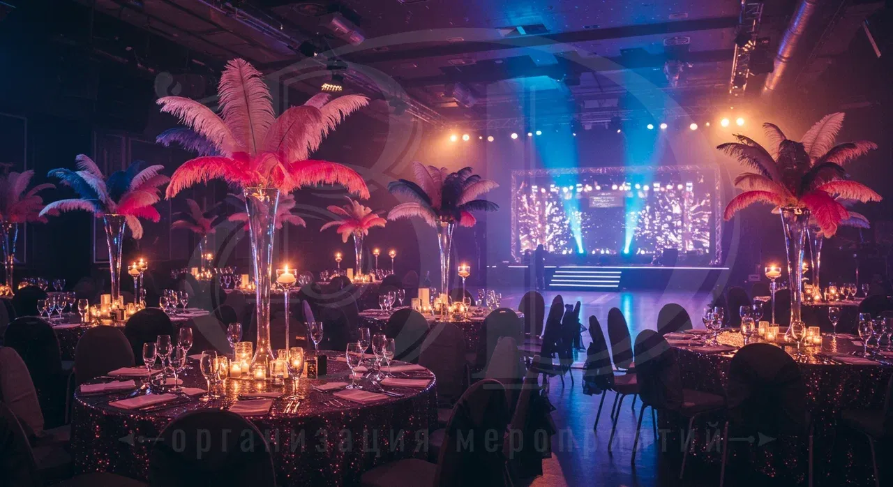 Оформление пространства для тематической вечеринки в стиле Голливуд