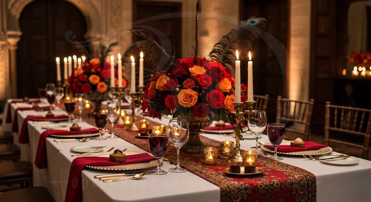 Сервировка столов на вечеринке в испанском стиле