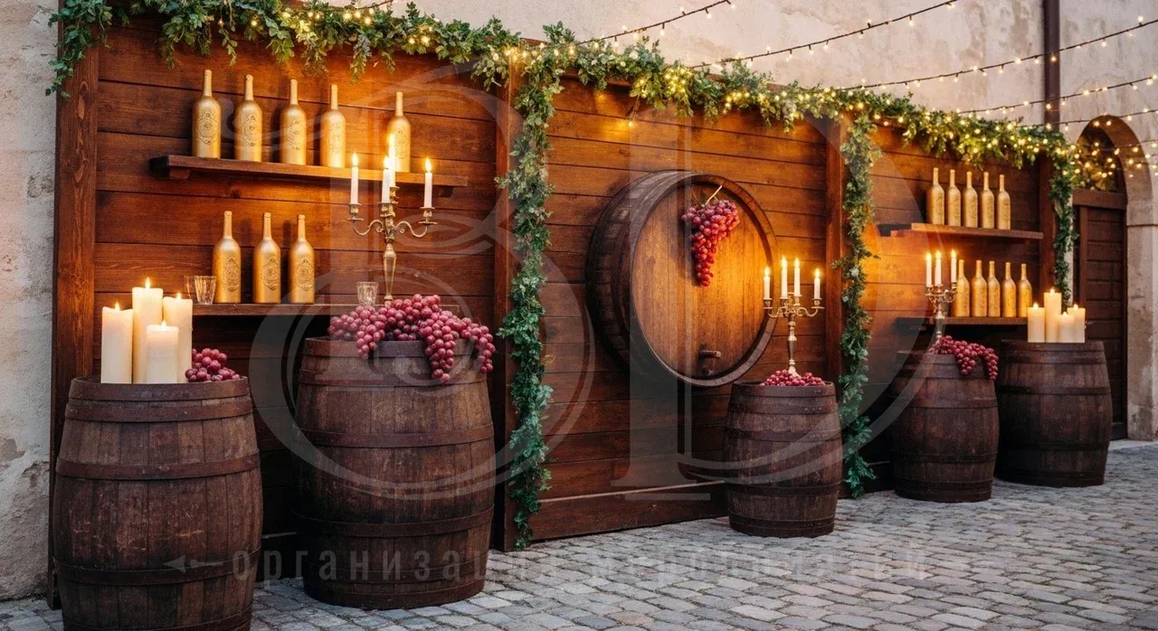 Декорирование пространства для вечеринки в итальянском стиле, оформление фотозон