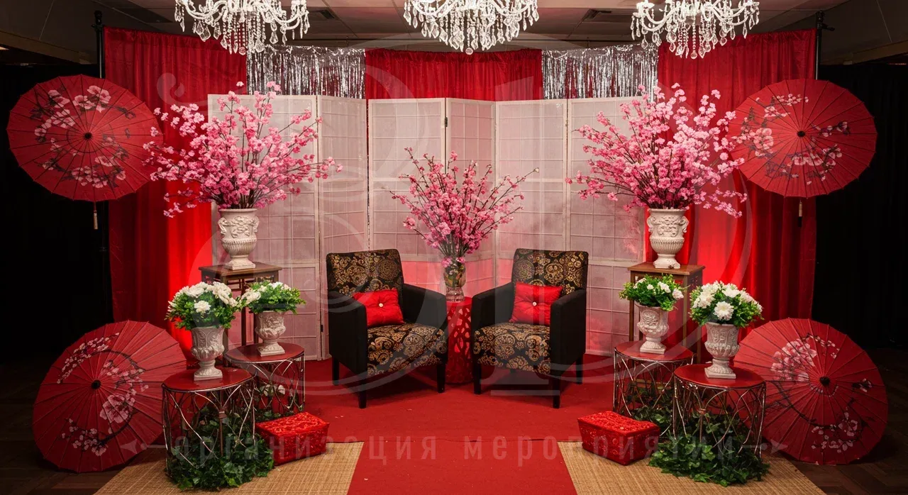 Фотозона на вечеринке в китайском стиле