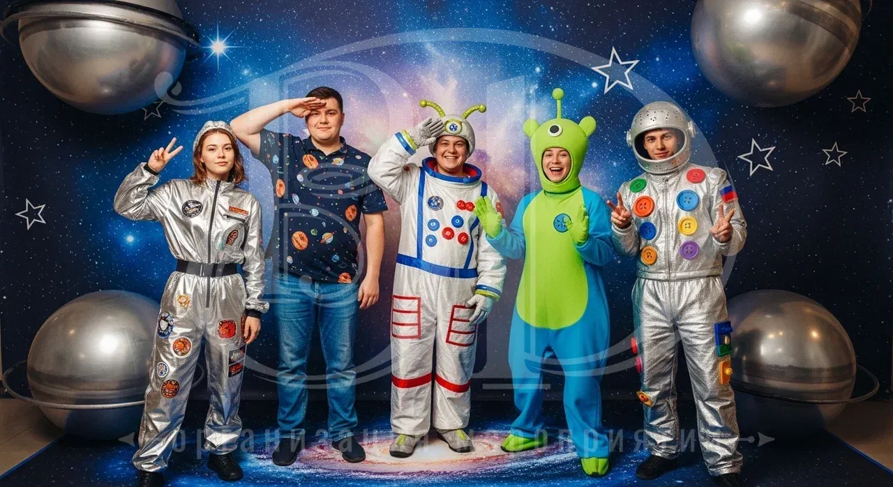 Полное погружение в сюжет на вечеринке в стиле космос