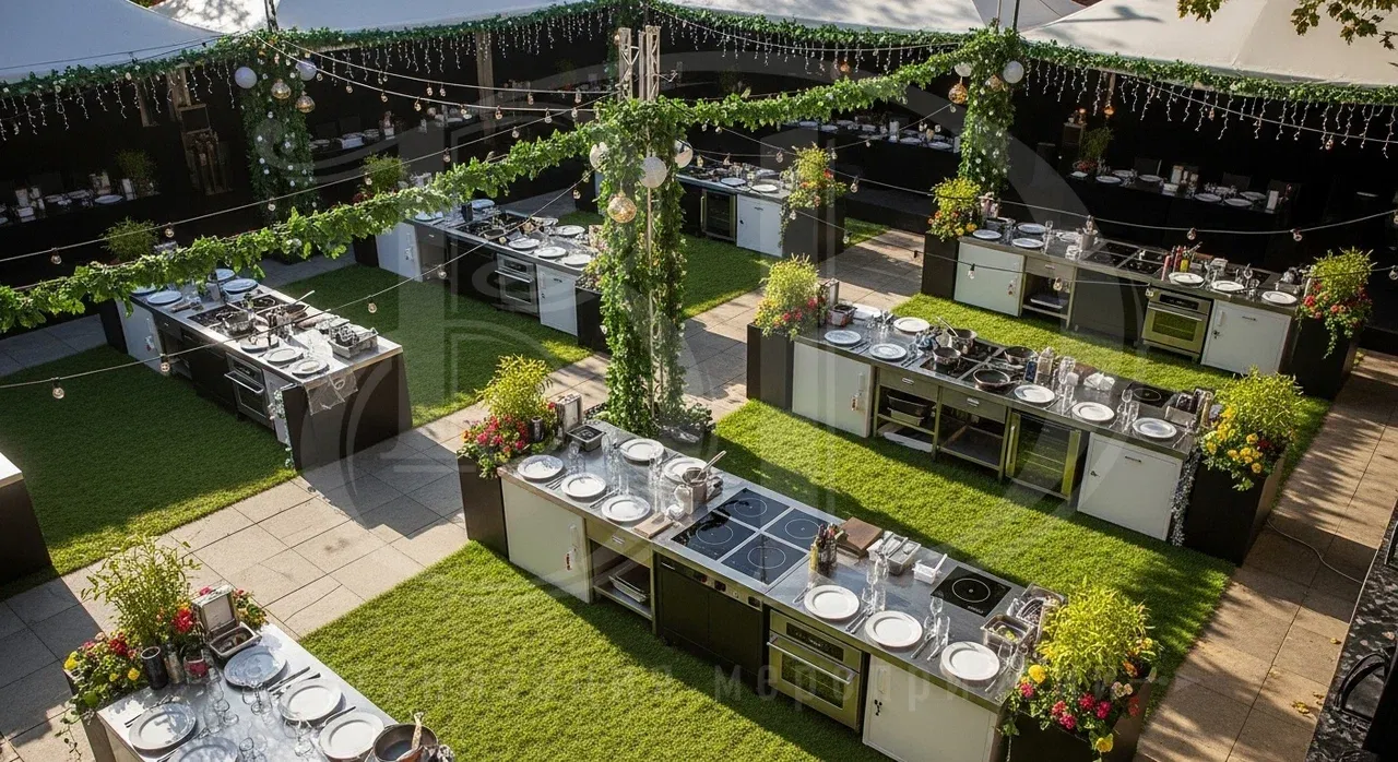 Подготовка кухонного оборудования для проведения кулинарной вечеринки