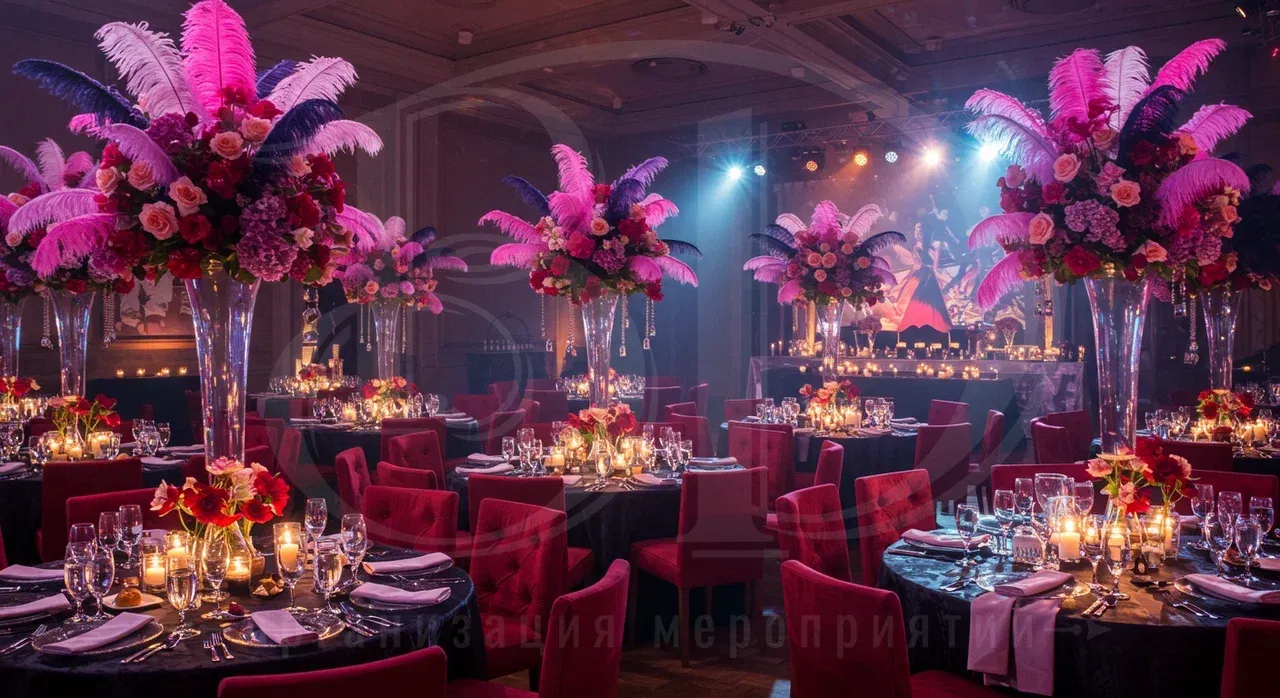 Декорирование пространства для вечеринке в мафиозном стиле