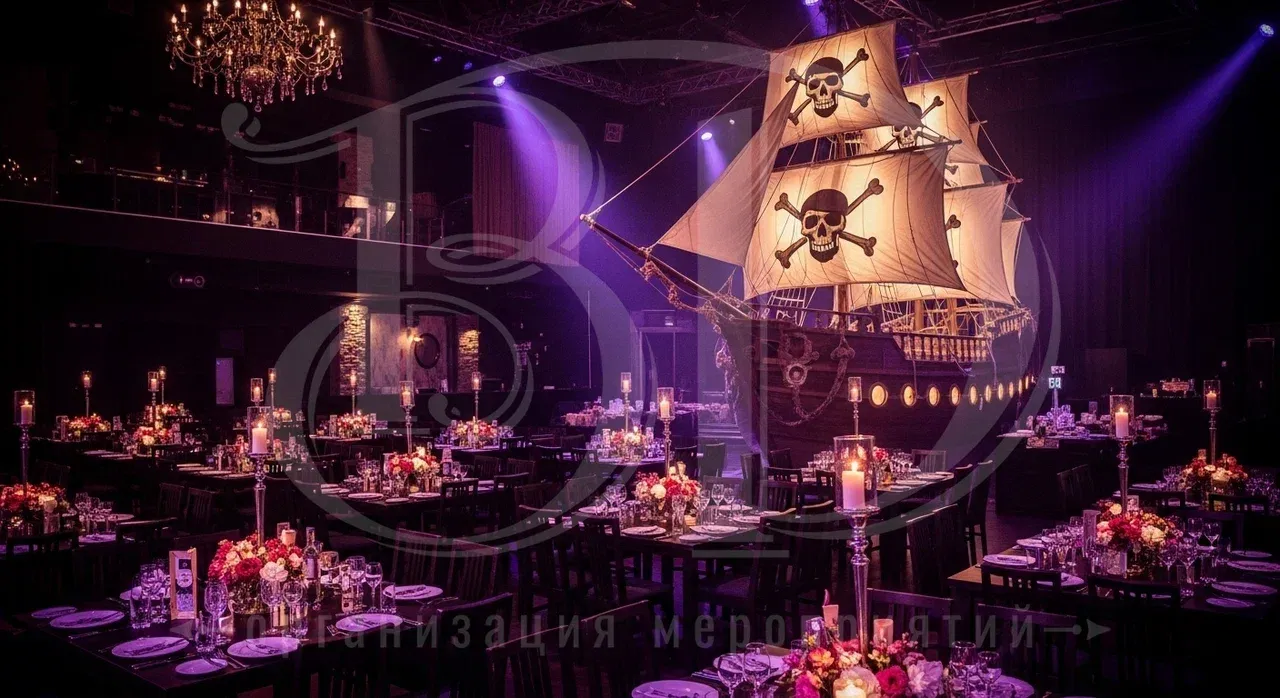 Декорирование пространства для пиратской вечеринки