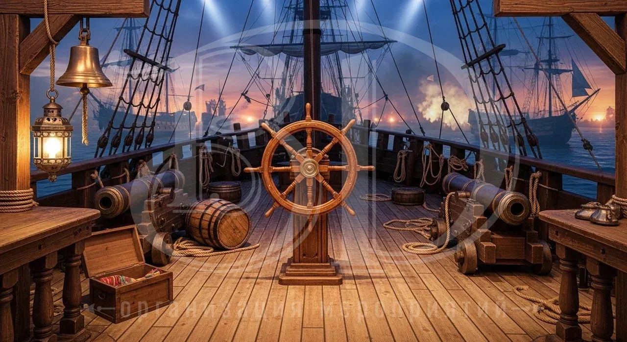 Фотозона на event-мероприятии в пиратском стиле