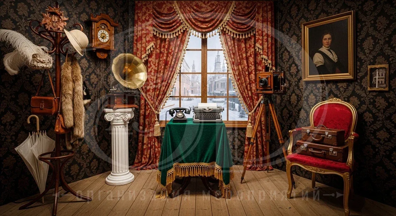 Фотозона на вечеринке в стиле ретро