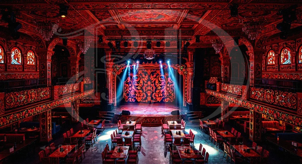 Декорирование пространства для мероприятия в стиле русских сказок