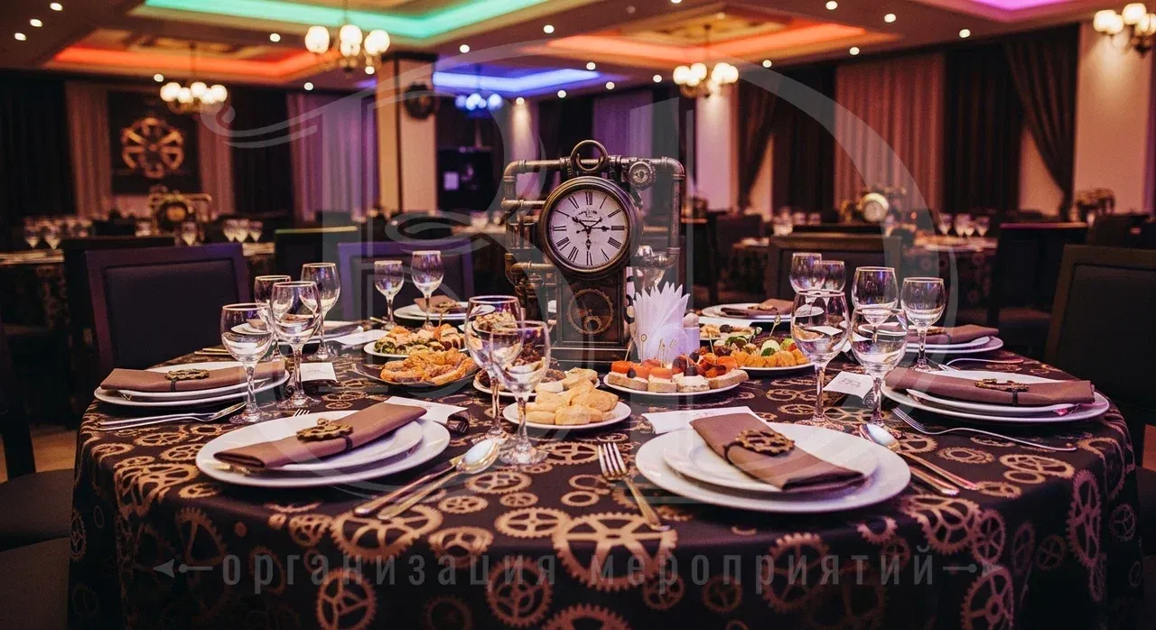 Банкет на мероприятии в стиле стимпанк