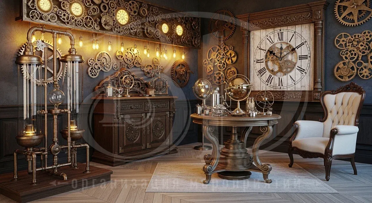 Фотозона на event-мероприятии в стиле стимпанк