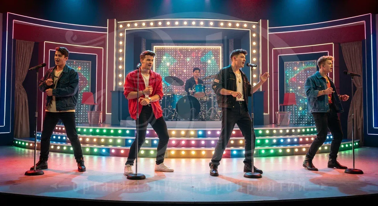 Музыкальные выступления на вечеринке в стиле 90-х