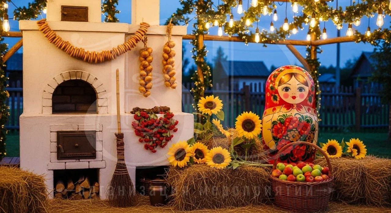 Фотозона на деревенской вечеринке