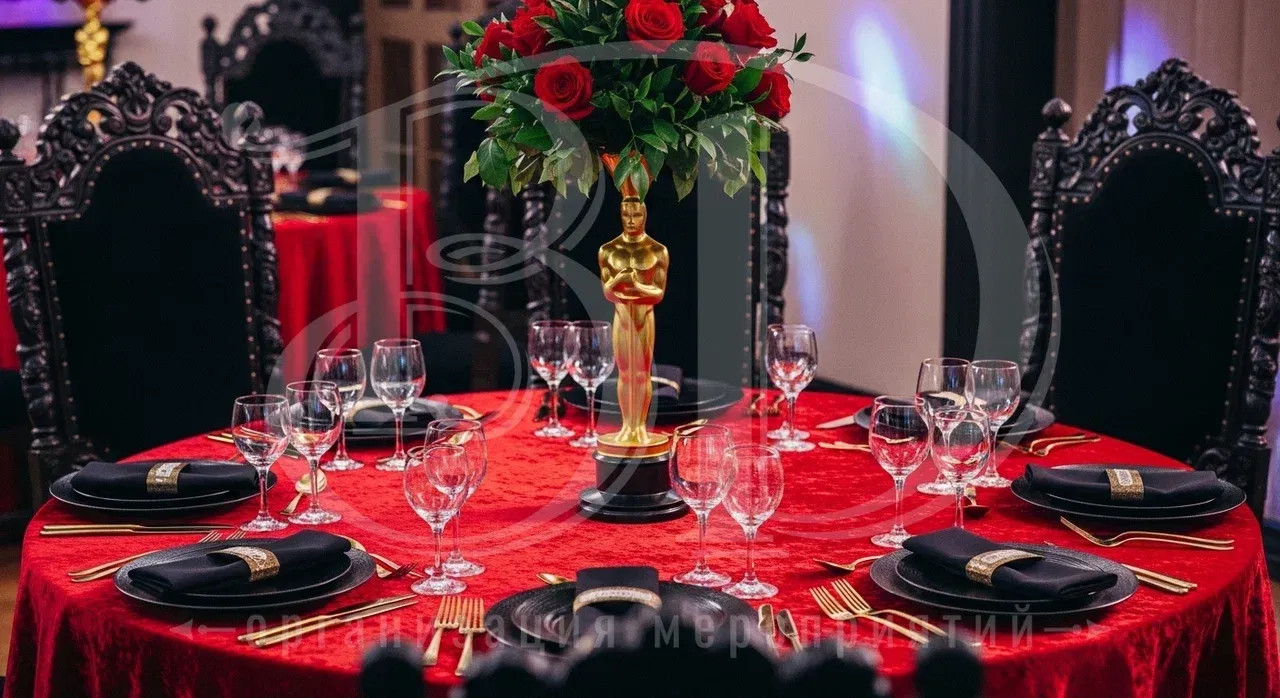 Вечеринка в стиле Оскар: сервировка столов