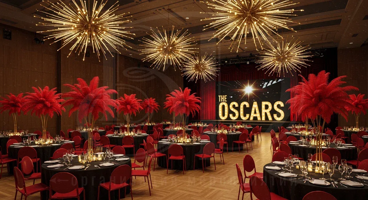 вечеринка в стиле премии Оскар: декорирование пространства