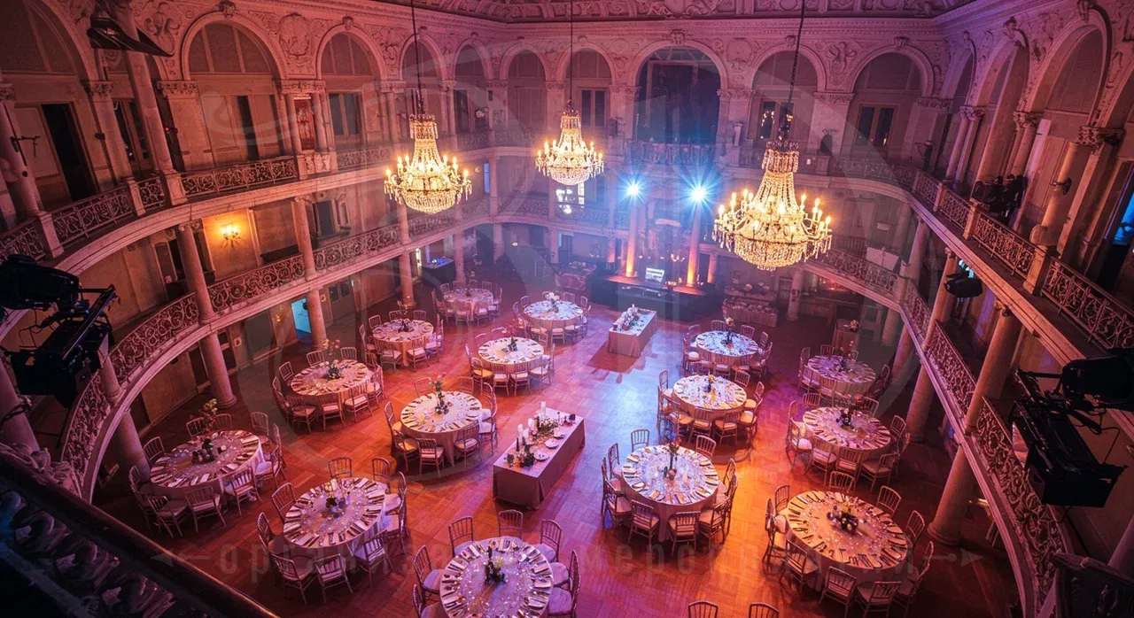 Пространство для вечеринки в стиле венецианского карнавала