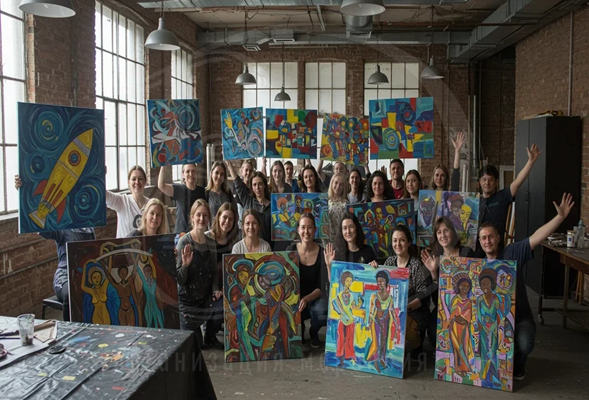 Картины акрилом: мастер-класс для любого количества участников
