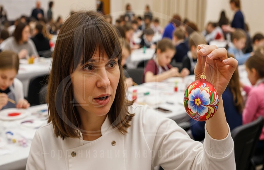 Закажите мастер-класс по росписи ёлочных шаров в агентстве Вдсервис Событий