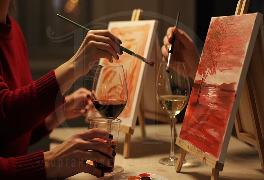 Винная гризайль: мастер-класс от агентства Вдсервис Событий