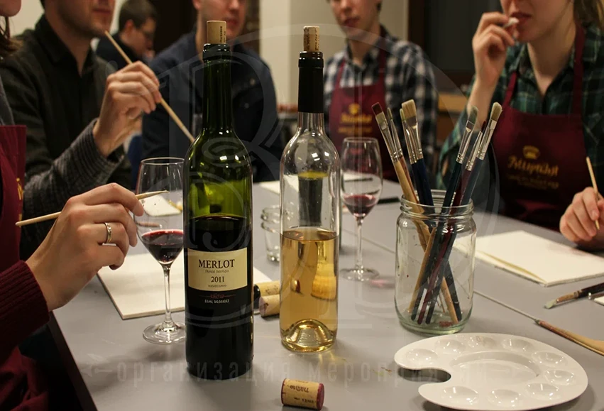Рисование вином: мастер-класс от агентства Вдсервис Событий