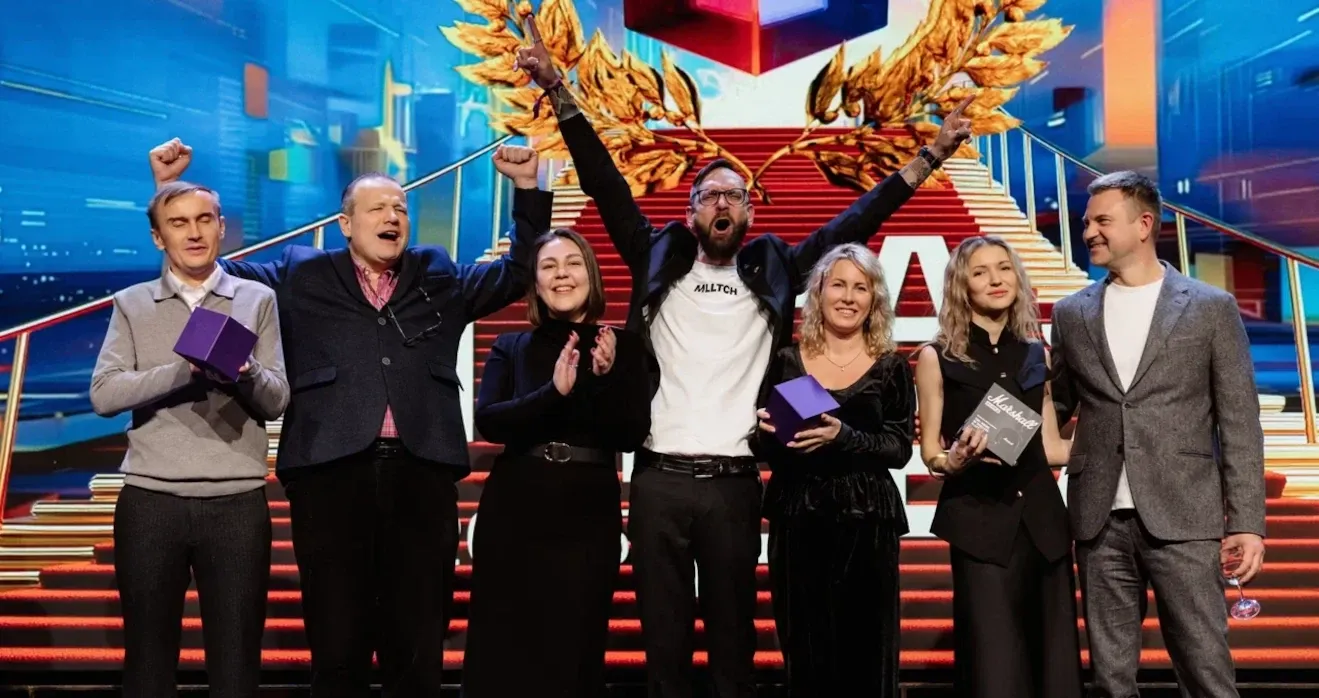 Награждение участников конференции Malltech, оформленное в стиле кинофестиваля