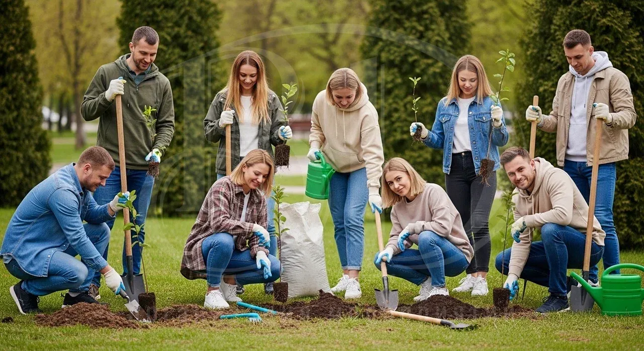 Темой тимбилдинга может стать экология: высадка растений
