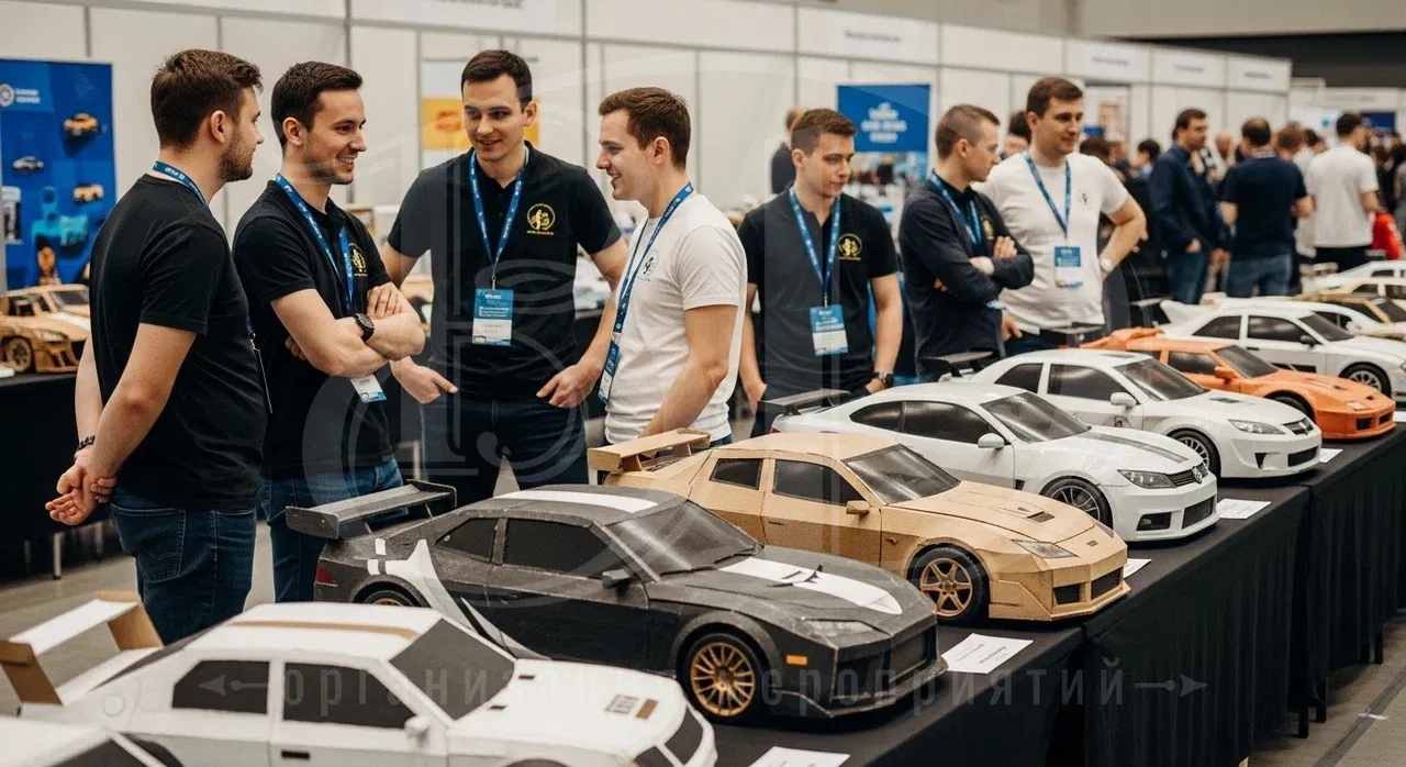 Выставка макетов автомобилей в рамках программы тимбилдинга Тачка на прокачку