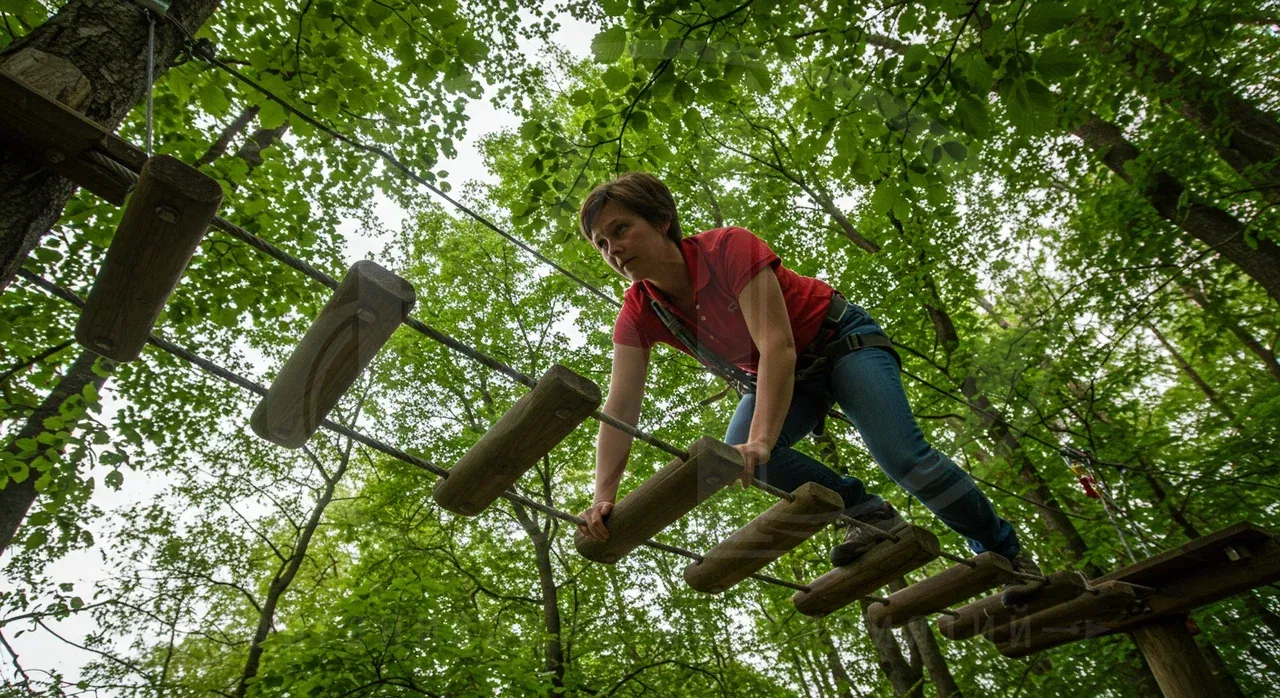 Экстремальные задания на высоте в веревочных парках