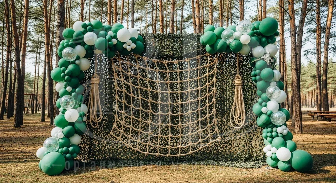 Фотозона для участников веревочного тимбилдинга